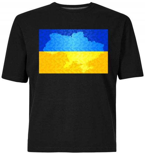 T-shirt Ukrajinská vlajka černé